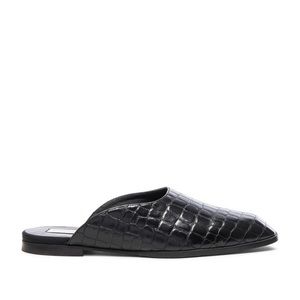 Stella McCartney black crocodile mules, women. 38.5 EU 8.5 US